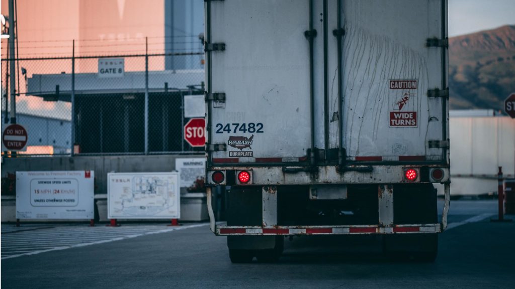 tailgate of a semi-truck